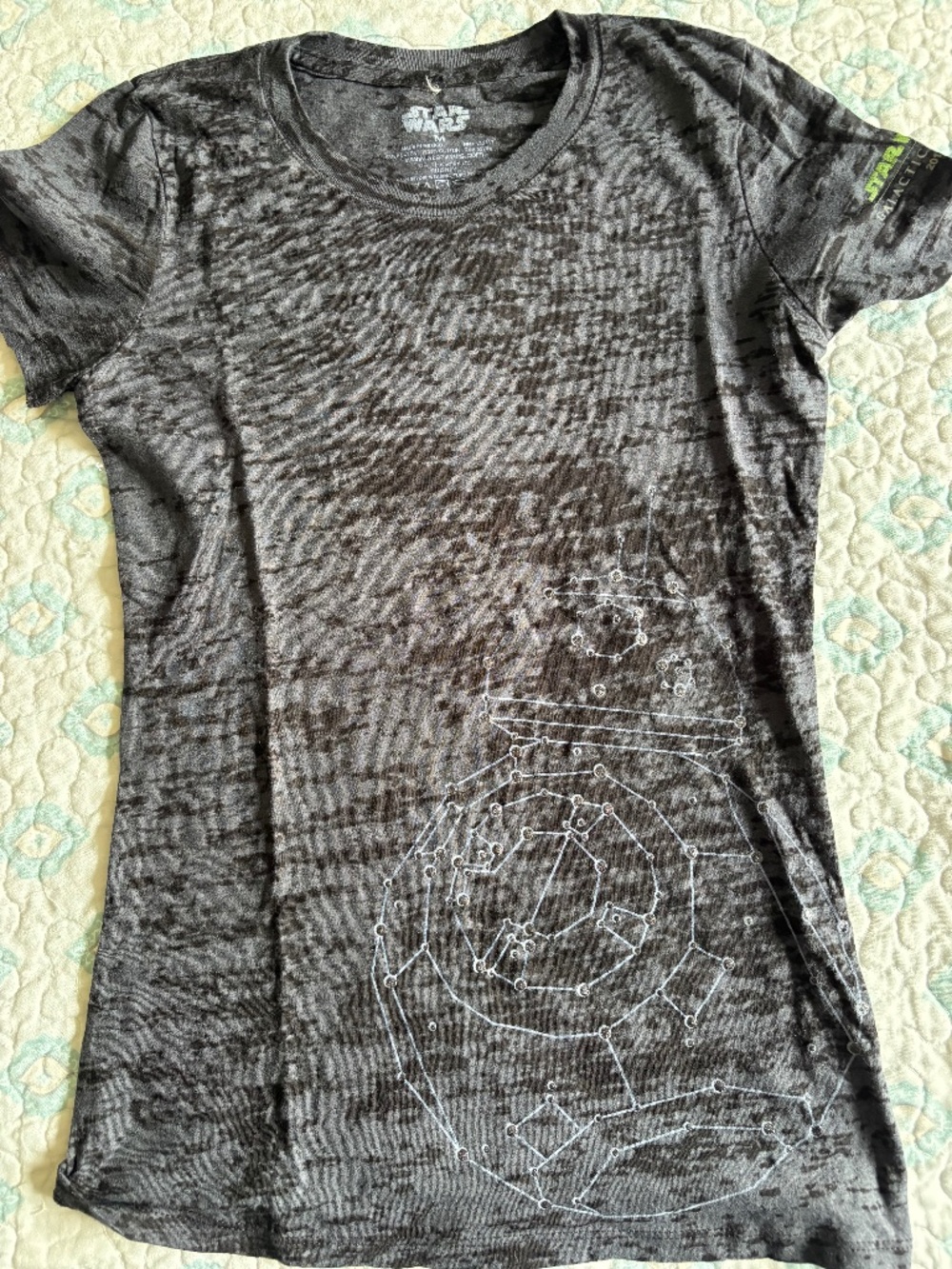 Star Wars Galactic Nights 2017 Disney Parks Burnout Tee Gray Medium Rare